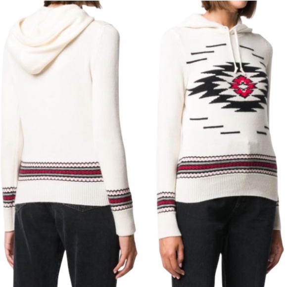 Polo Ralph Lauren Wool Cashmere Sweater Aztec Hoodie sz Small - Picture 4 of 11